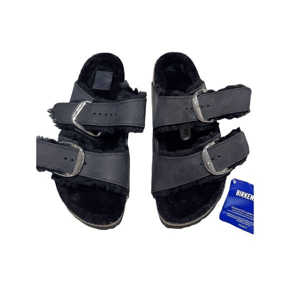 Birkenstock Shoes - Birkenstock shearling-lined double-strap sandals Size 38